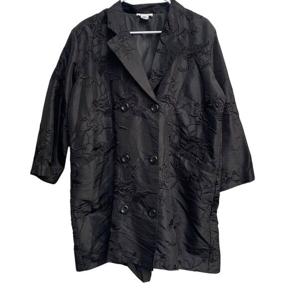 Dorman Black Blazer Floral Embroidery 3/4 Sleeve Special Event Women's Size XL - Picture 1 of 7